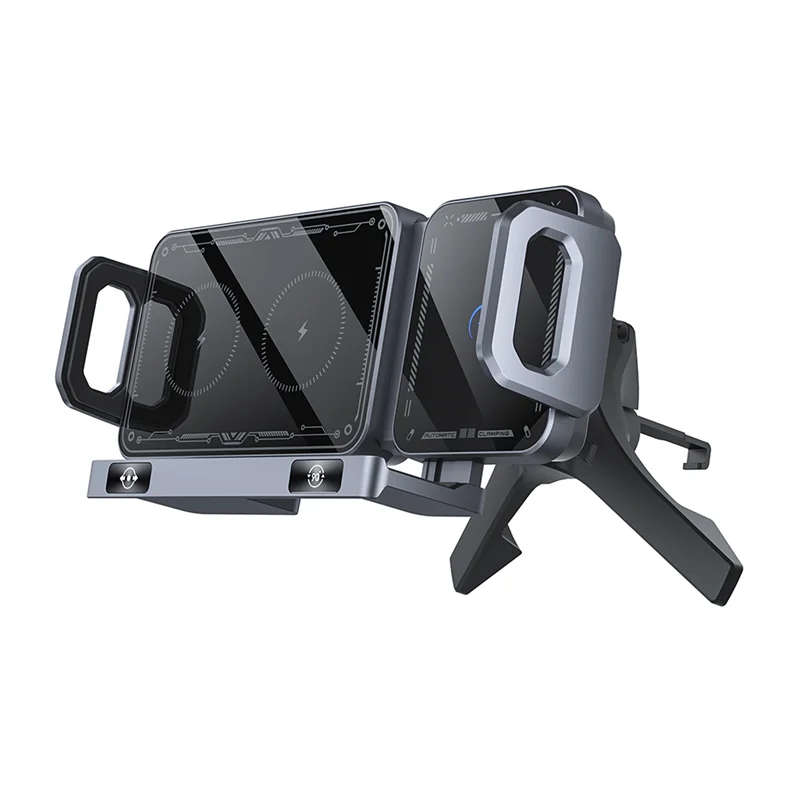 Rotating Wireless Car Charger – ABKI 15W Dual Coil