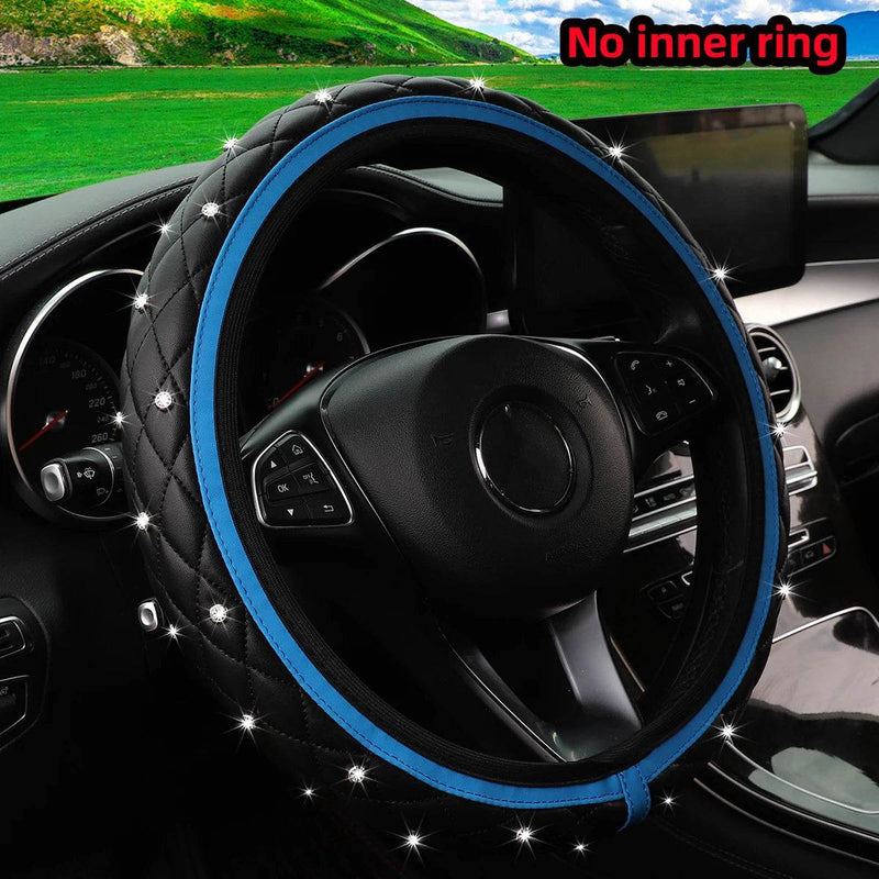 Embroidered Bling Car Wheel Cover – PU Leather, Universal Fit - Rev Niche