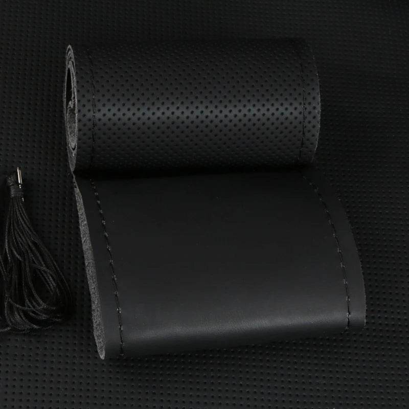 38cm Nappa Leather Steering Cover – Durable DIY Stitch-On - Rev Niche