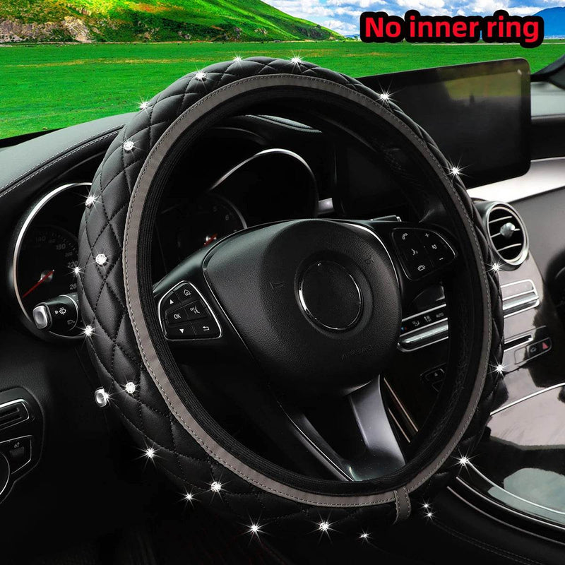 Embroidered Bling Car Wheel Cover – PU Leather, Universal Fit - Rev Niche