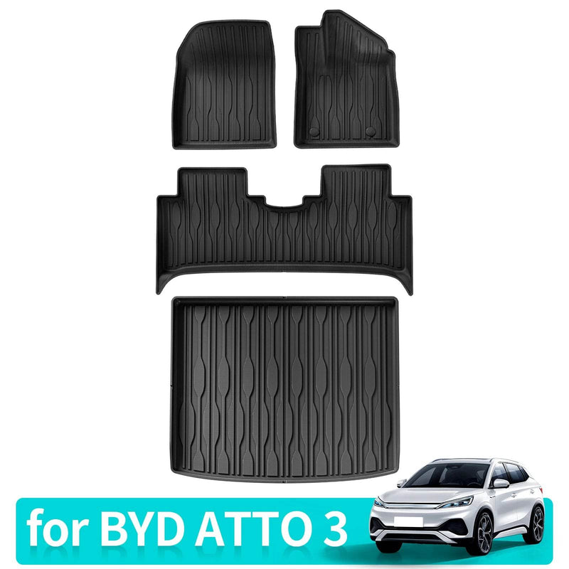 BYD ATTO 3 TPE Mats – 3D Floor & Trunk Tray Set - Rev Niche