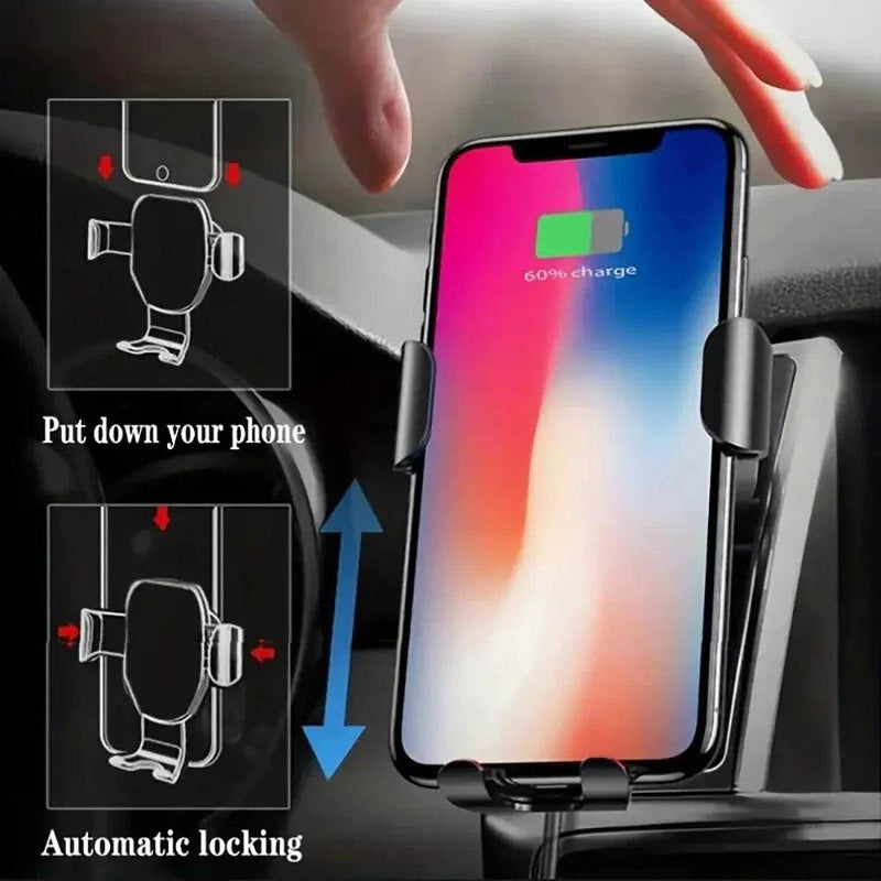 Fast Wireless Car Charger – Air Vent Gravity Phone Holder - Rev Niche