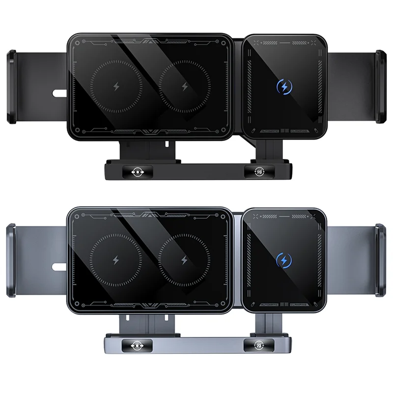 Rotating Wireless Car Charger – ABKI 15W Dual Coil
