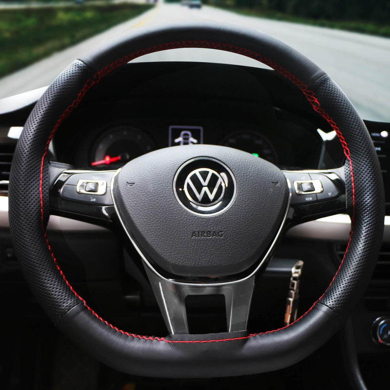 38cm Nappa Leather Steering Cover – Durable DIY Stitch-On - Rev Niche