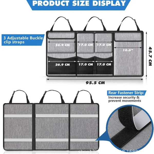 Multi-Pocket Car Seat Back Organizer