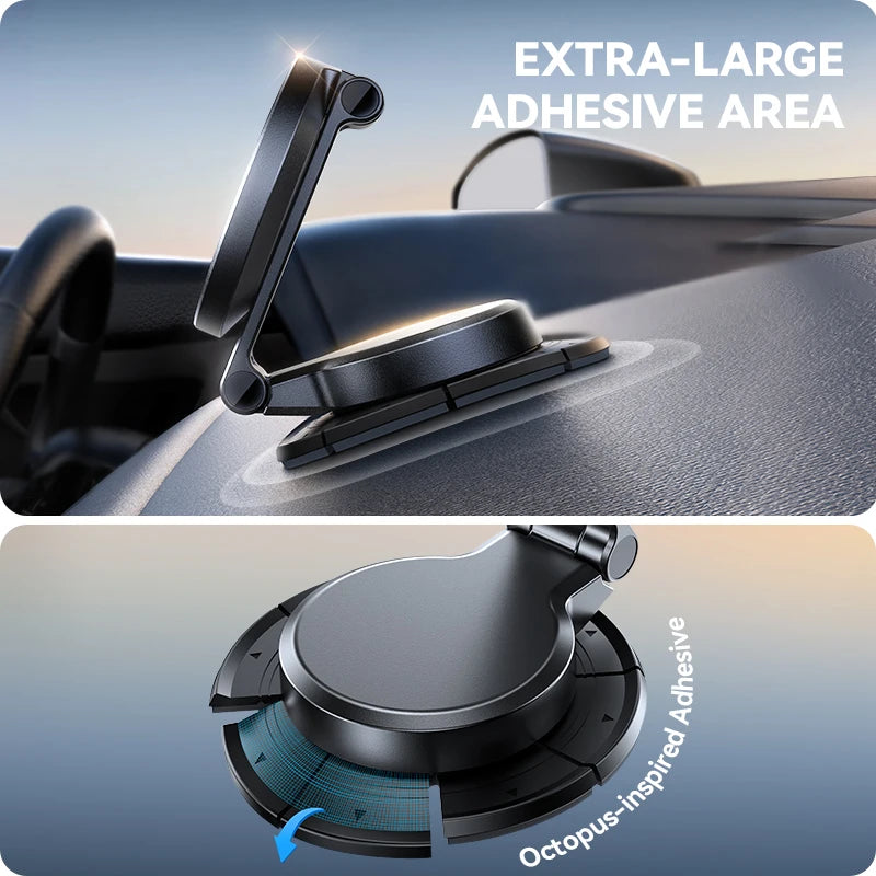 Magnetic Car Phone Mount – Foldable 15W Wireless Charger