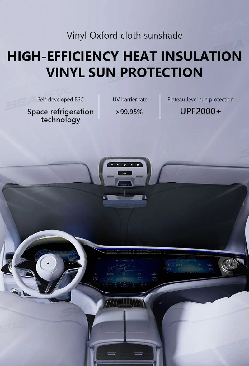 SEAMETAL Front Window Sunshade – Foldable & Durable