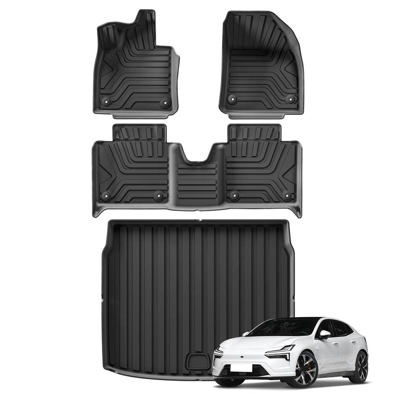 All-Weather TPE Car Mats – Polestar 4 2023/2024 Floor & Trunk Set - Rev Niche