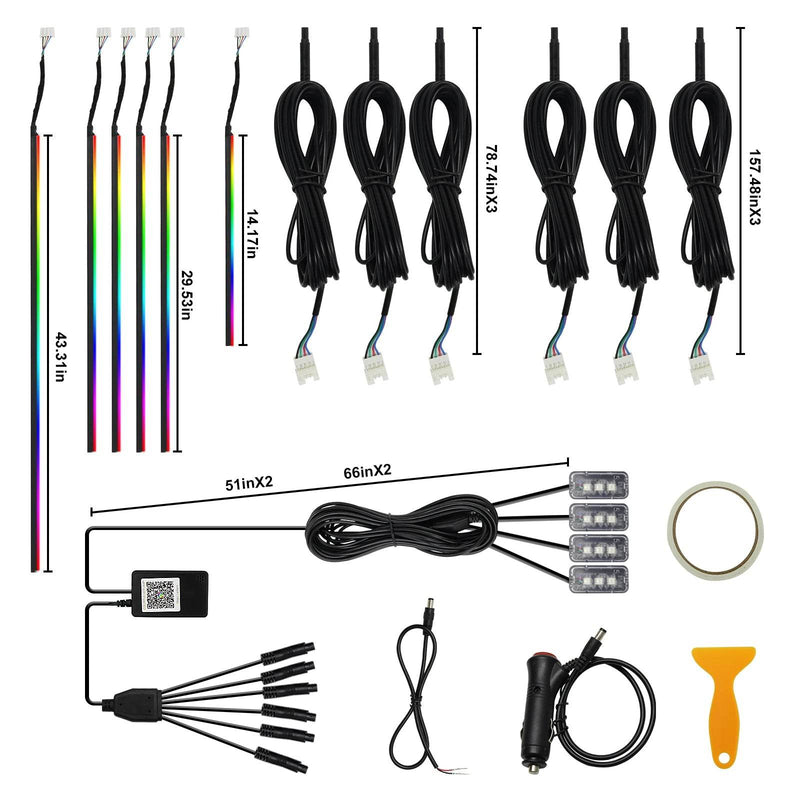 Car Neon Ambient Light Kit – 10-in-1 Acrylic RGB Strips - Rev Niche