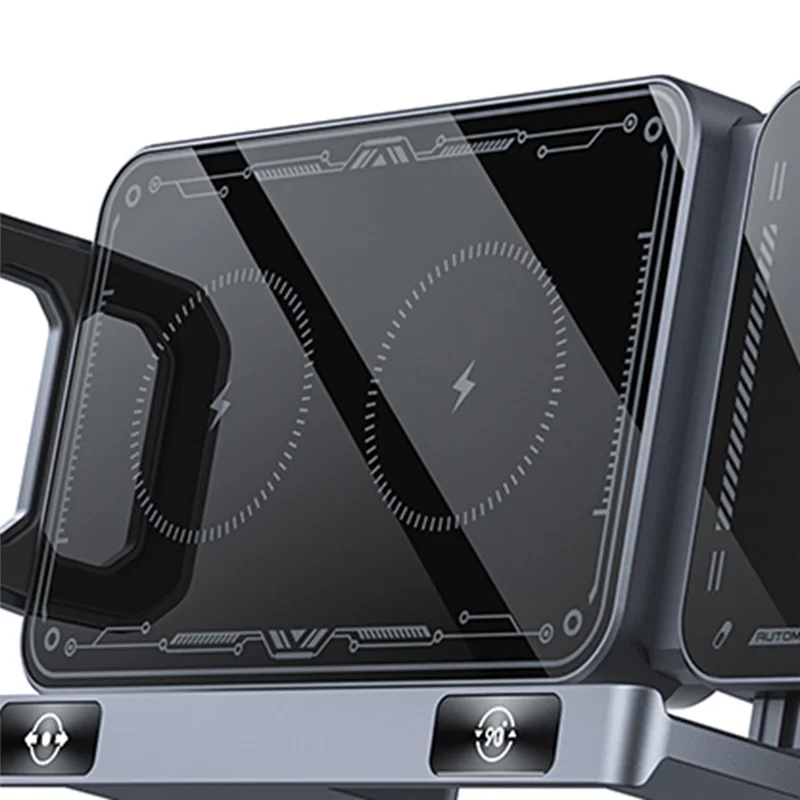 Rotating Wireless Car Charger – ABKI 15W Dual Coil