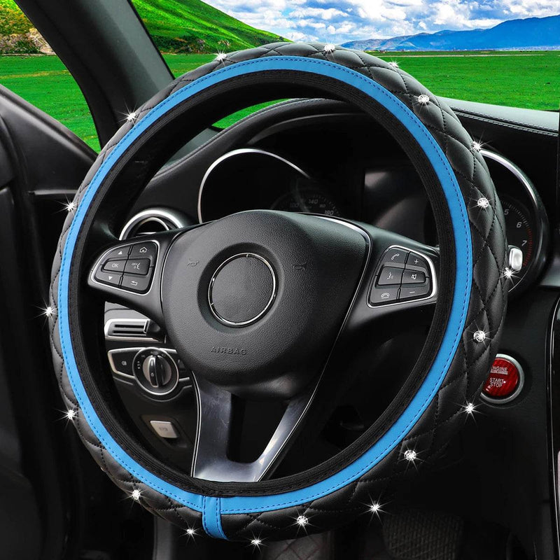Embroidered Bling Car Wheel Cover – PU Leather, Universal Fit - Rev Niche