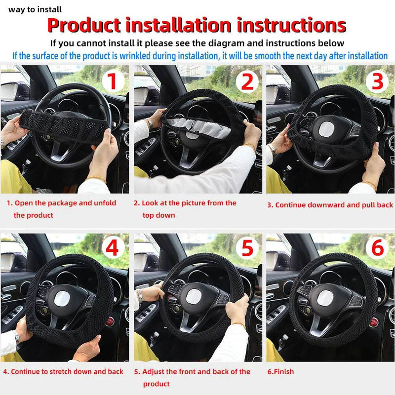 Embroidered Bling Car Wheel Cover – PU Leather, Universal Fit - Rev Niche